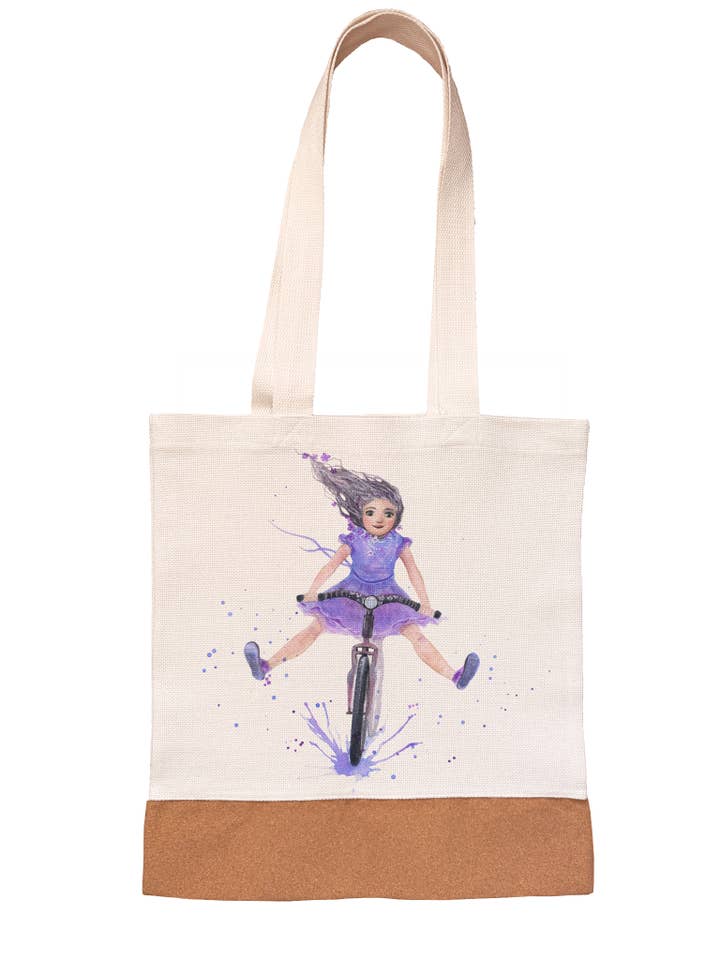 Bolso de Lino/Lona - Niño Interior - Niña en Bicicleta para venta al por mayor de Oladesign
