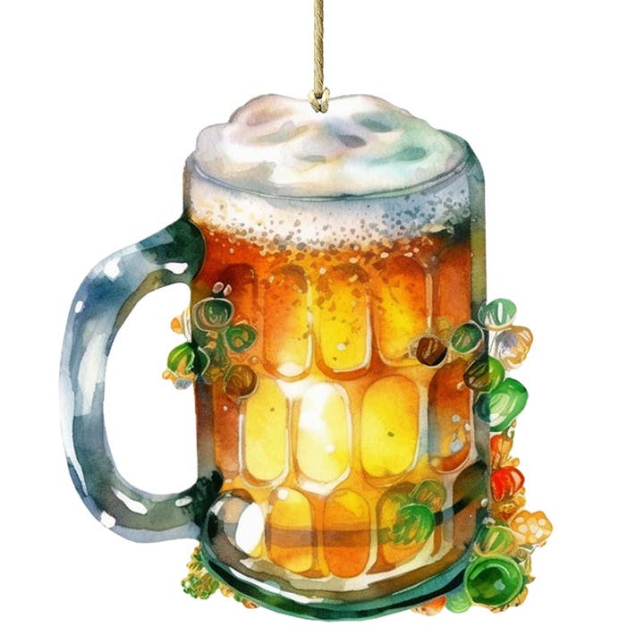 Designocracy - Wholesale Ornament - Irish Beer Mug Wooden Ornaments St Patrick by G. DeBrekht10