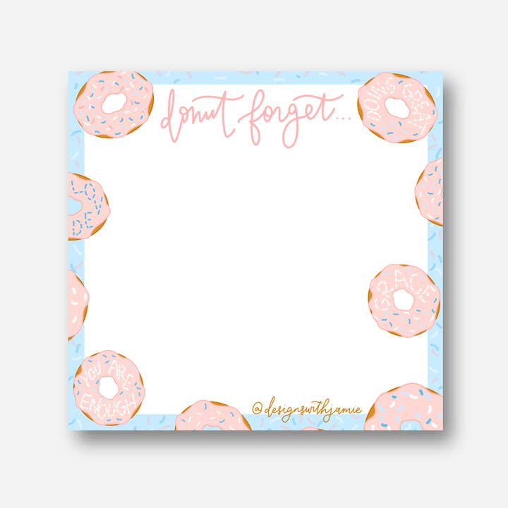 Designs with Jamie - Wholesale Sticky Notes - Donut Forget Sticky Notes