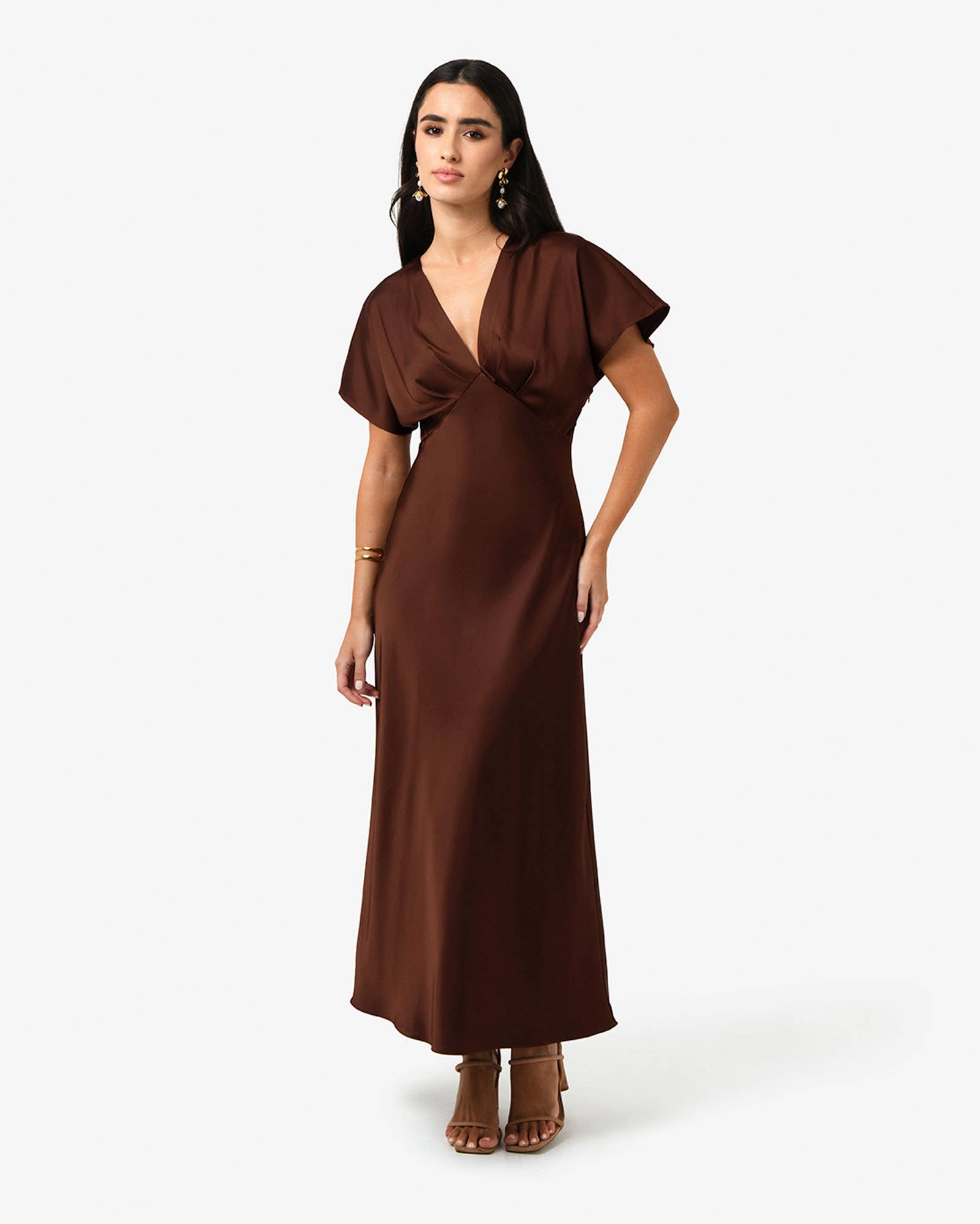 Forcast - Wholesale Dress - Women's - Forcast Women's Catalina V-Neck Satin Dress13