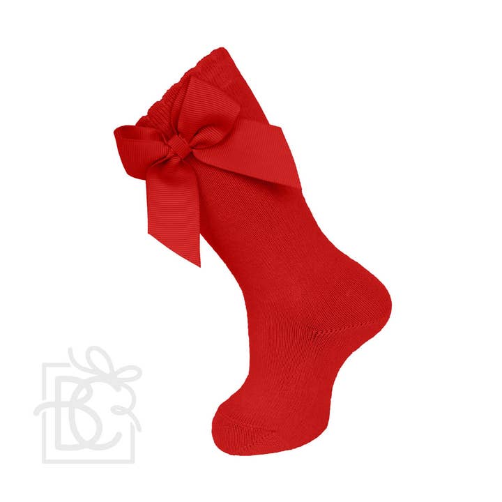 Carlomagno - Wholesale Socks - Kids - Knee Socks With Gross Grain Side Bow0