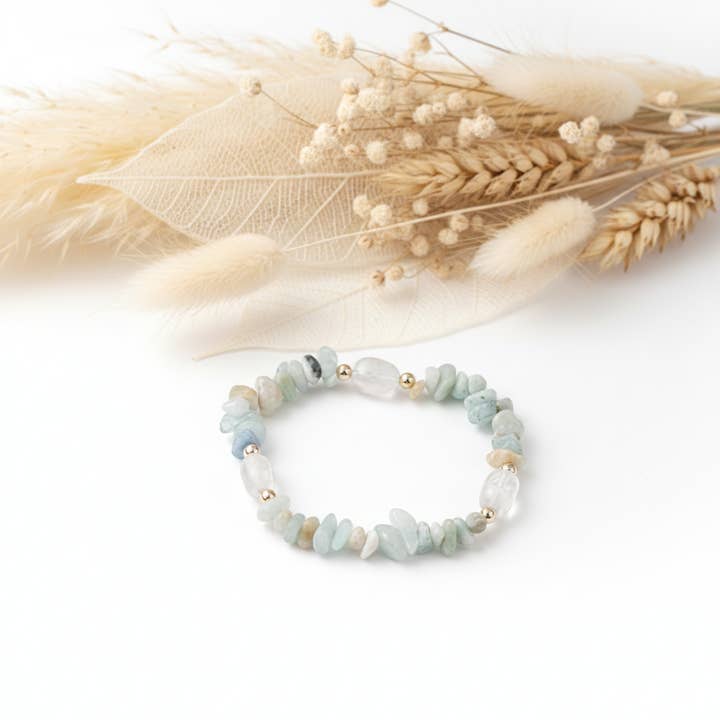 Amazoniet en Bergkristal Armband voor wholesale door Produtos Namasté