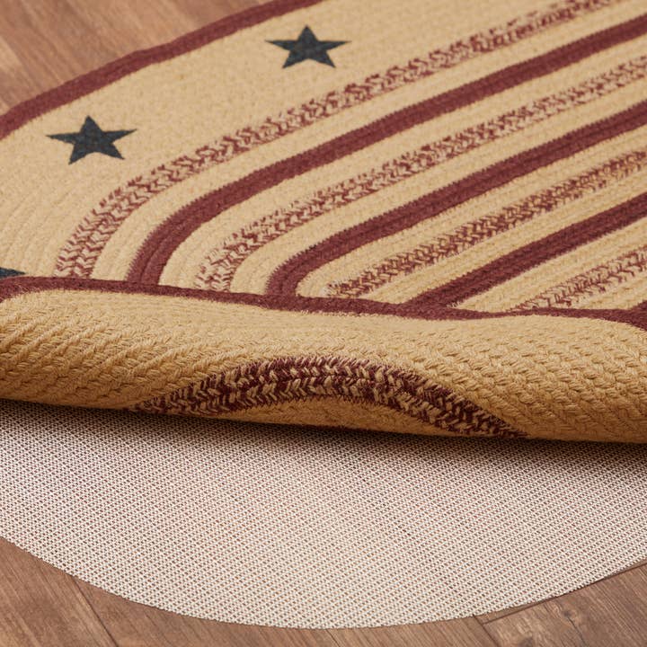 VHC Brands - Vente Tapis - Potomac Tapis en jute ovale Pochoir étoiles avec tampon 27x484