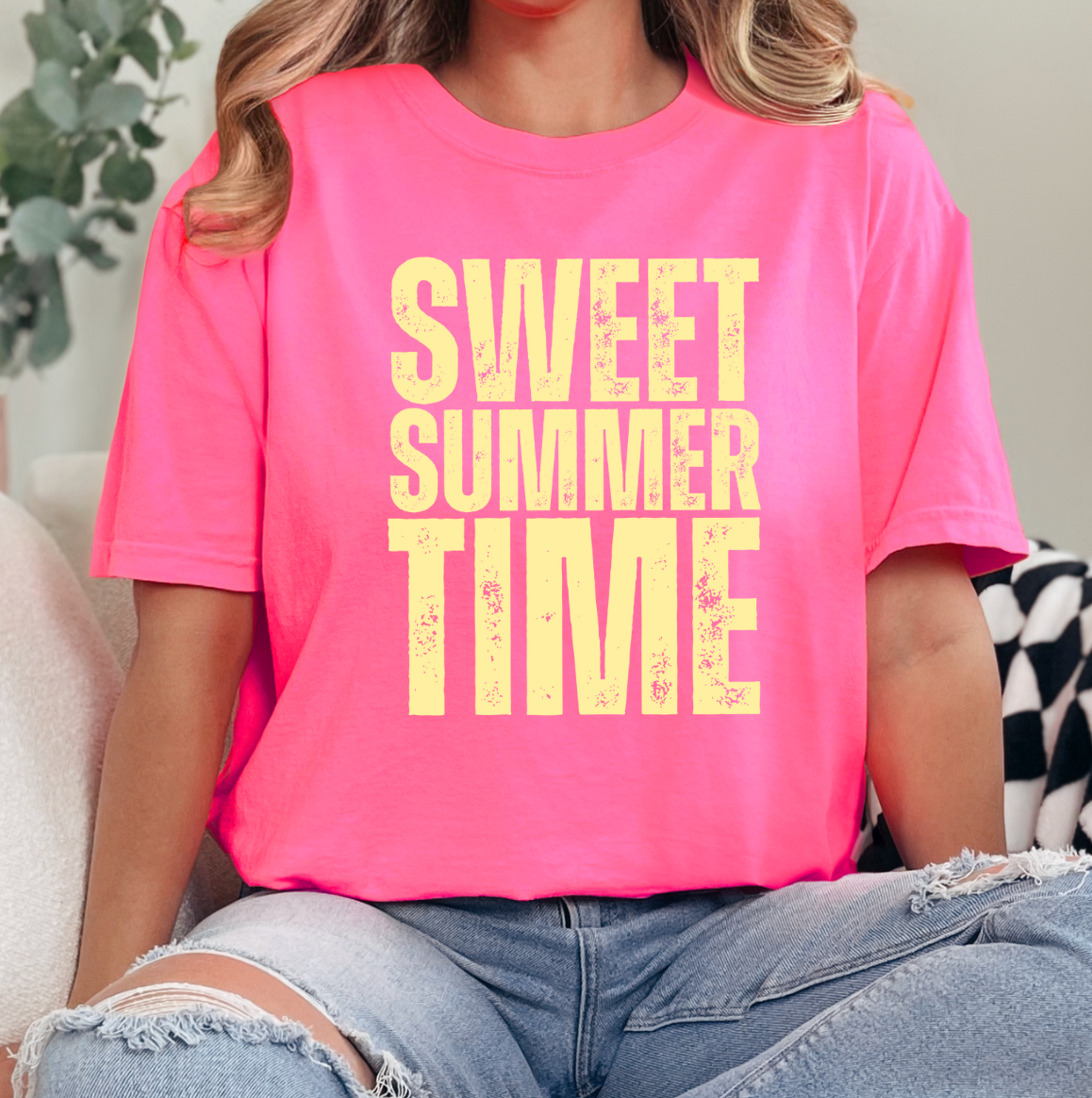 Kiki's Boutique - Wholesale Screen Printed T-Shirt - Women's - Sweet Summer Time Comfort Color Tee0