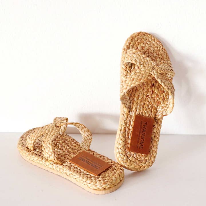 Thaihomeshop - Wholesale Sandals - Women's - KA MON TAD - Straw Shoe2