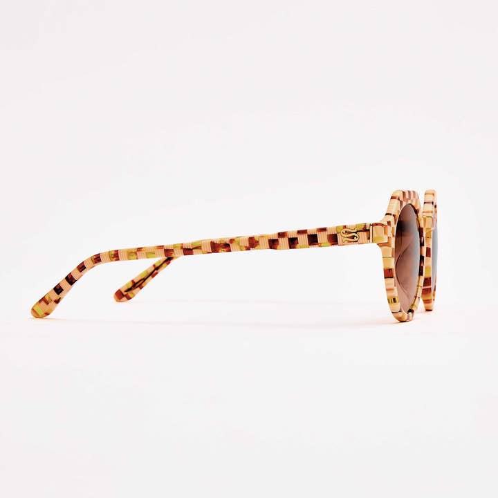 SARDINE - Wholesale Sunglasses – Unisex - SARDINE - Georgie - Toasted Moxie Checkered Sunglasses1