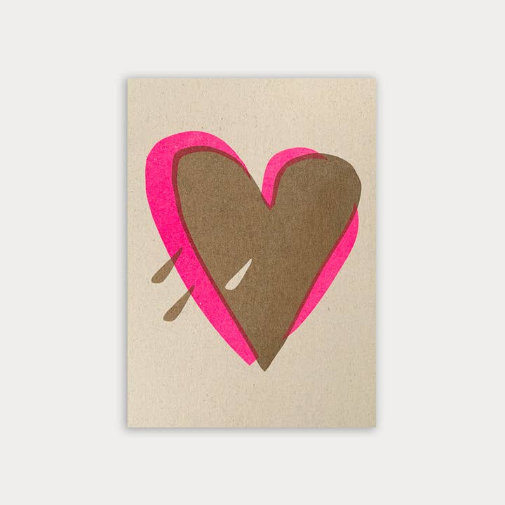 Togethery – wholesale Postcard – Postcard / Heart with Drops / Risograph