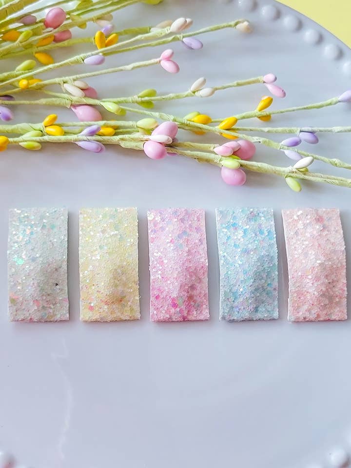 Clipe de pressão retangular de 2 “5pak-Pastel Glitters por atacado de Dainty Delights Creations