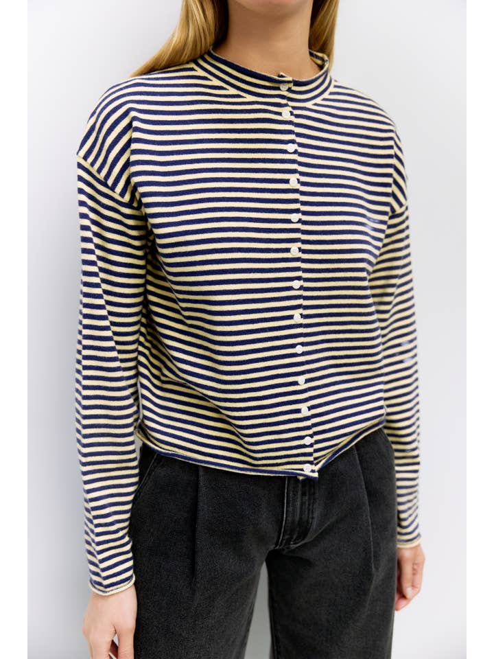 MOD REF - Wholesale Cardigan - Women's - The Elisa Cardigan | Striped Button-Down Cardigan19