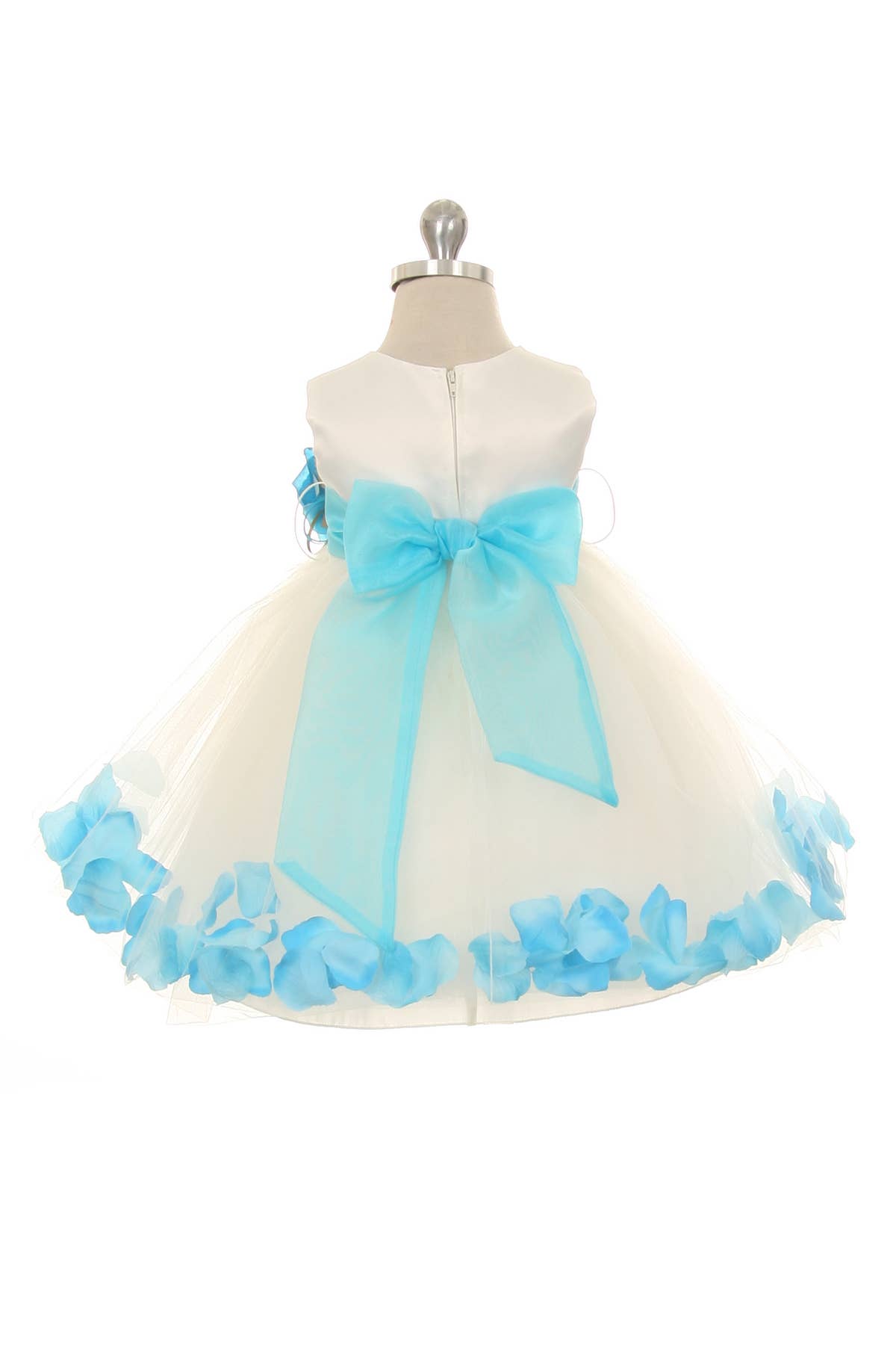Kid's Dream - Wholesale Dress - Baby - Satin Flower Petal Baby Dress with Organza Sash1