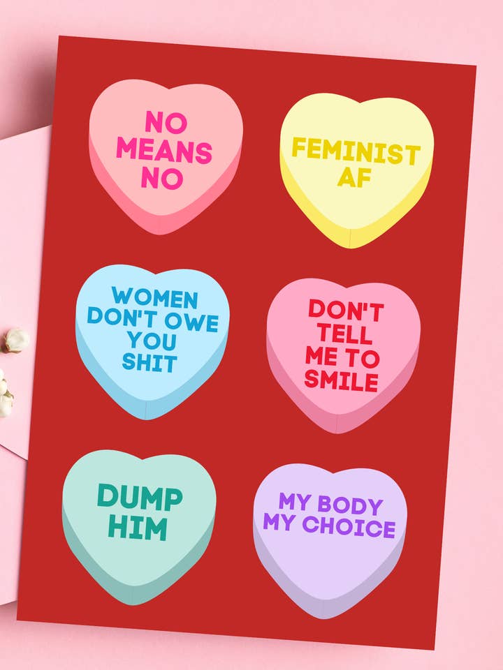 Samtale Hjerter Anti-Valentinsdag Galentinsk BFF-kort for engroshandel hos TwistedGoods