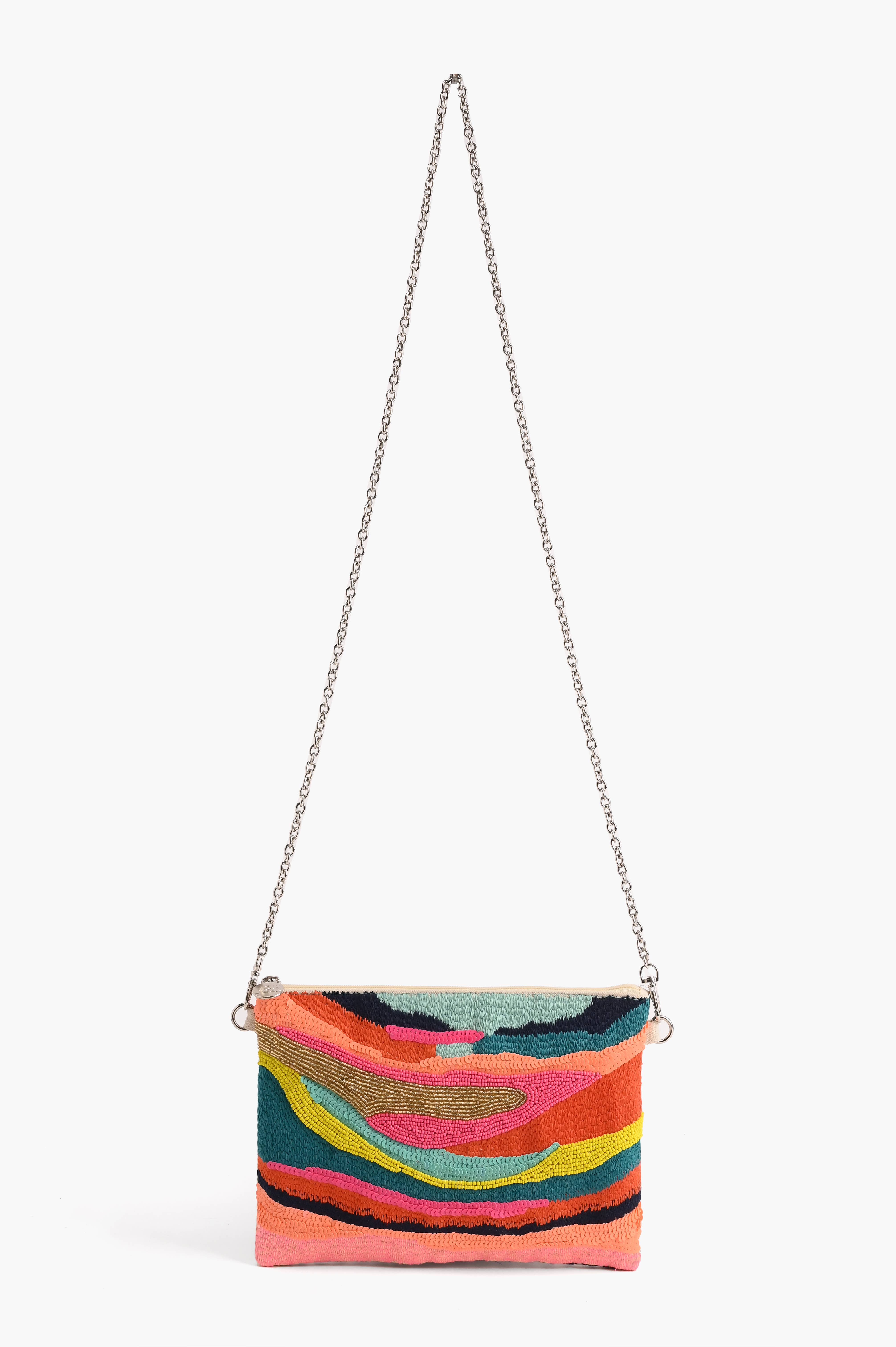 America & Beyond - Vente Pochette – femme - Pochette Daphne brodée et perlée à la main3