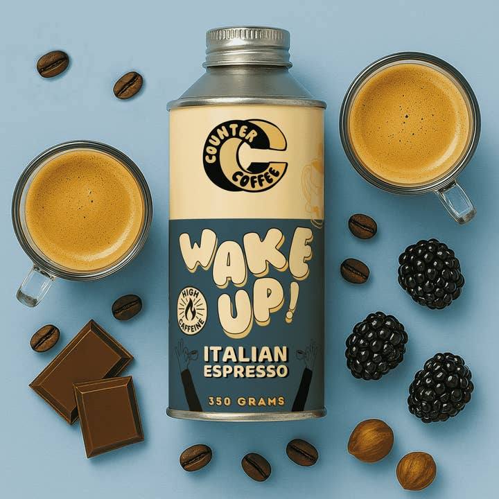 Wake Up! Espresso Tin for wholesale by Counter Coffee