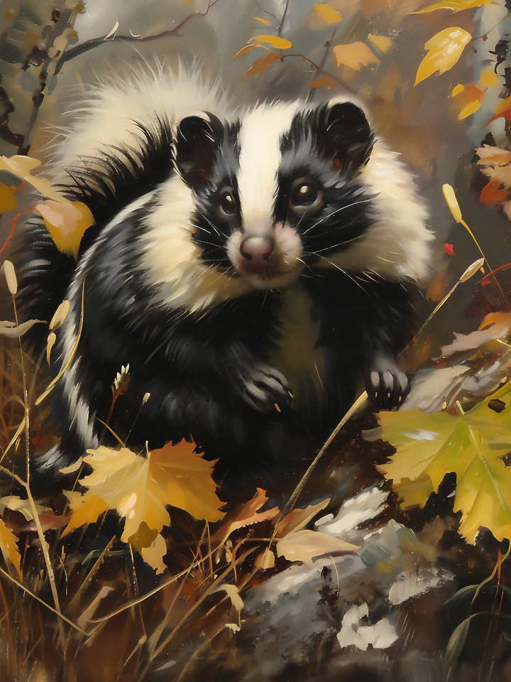 Spotted Skunk - Coleção de Impressão Artística de Mowbi's Wildlife 8" x10" por atacado de Mowbi