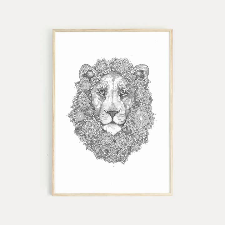 Lucas the Lion - A3 print for wholesale by Little Dot Creations