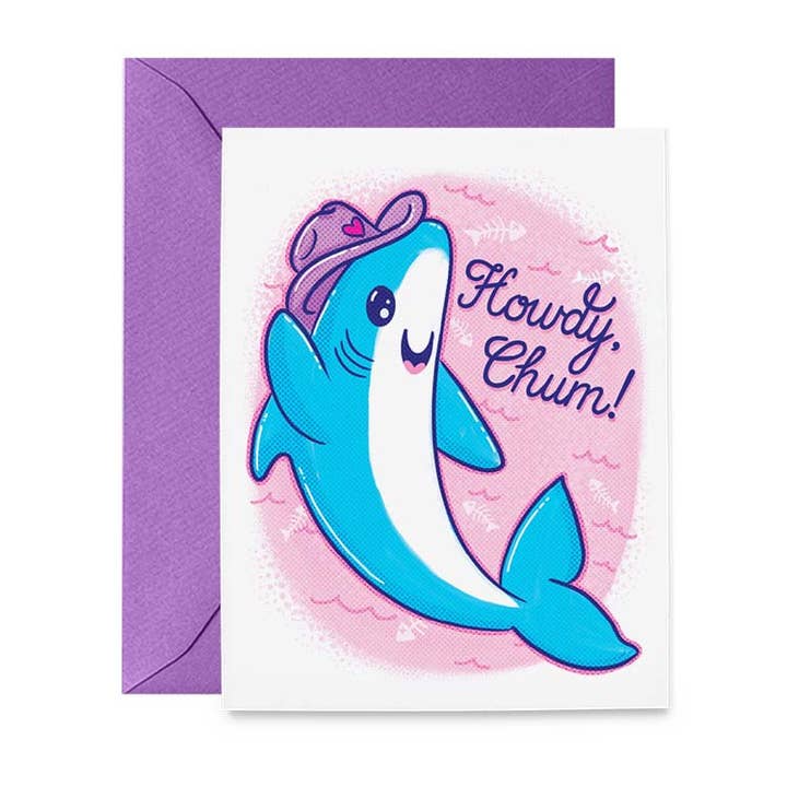 Hello Harlot - Wholesale Everyday Greeting Card - Howdy Chum Cowboy Shark