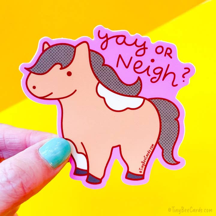 Autocolante Horse Lover Vinil Yay ou Neigh Decalque por atacado de Tiny Bee Cards
