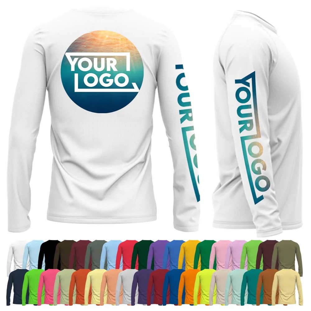 Free Sunshields - Wholesale Screen Printed T-Shirt - Unisex - Custom UPF Shirt Long Sleeve