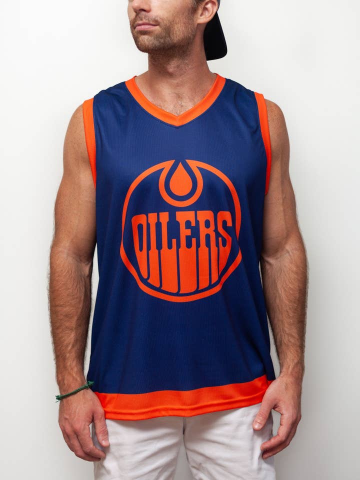 Edmonton Oilers 2019-20 Alternate Hockey Tank for wholesale by Bench Clearers