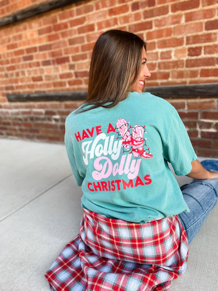 Pierce + Pine - Wholesale Screen Printed T-Shirt - Women's - Holly Dolly Christmas
