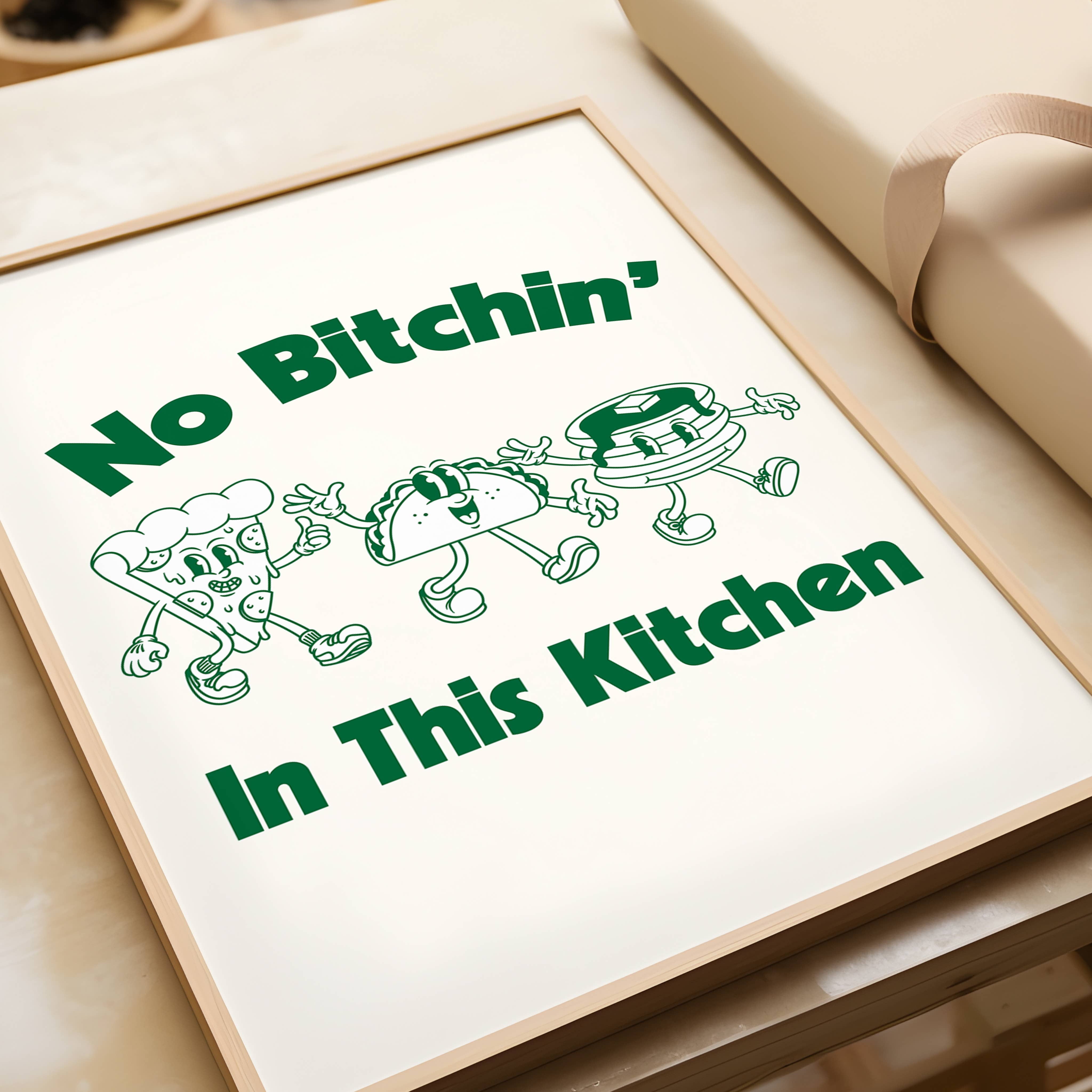 Poppermost Prints - Wholesale Art Print - No Bitchin' in this Kitchen Retro Art Print2