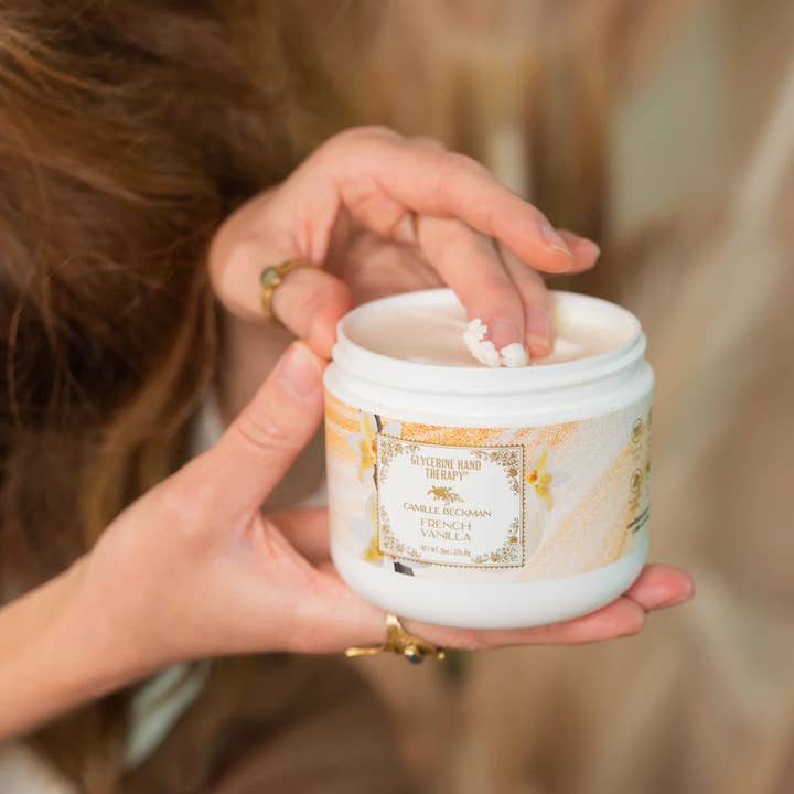 Camille Beckman – Großhandel Handcreme/-lotion – Französische Vanille Glycerin Handtherapie 8 Unzen Jar3