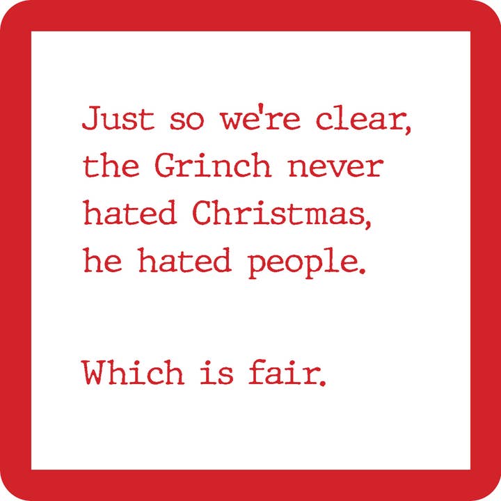 COASTER Grinch Christmas | Funny Party Gift | Home Bar Decor
 for wholesale by Drinks on Me