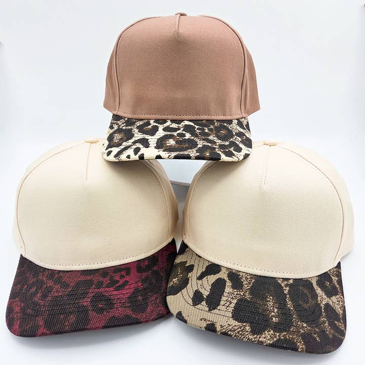 Trendy Transfers - Wholesale Trucker Hat - Unisex - Cotton Leopard Blank Hats - Various Colors1