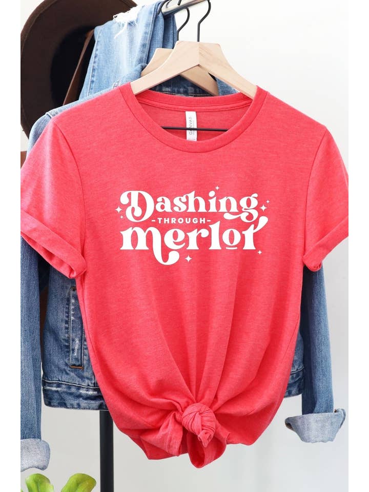 Bella Me - Wholesale Screen Printed T-Shirt - Women's - Dashing Through Merlot Graphic Tee3