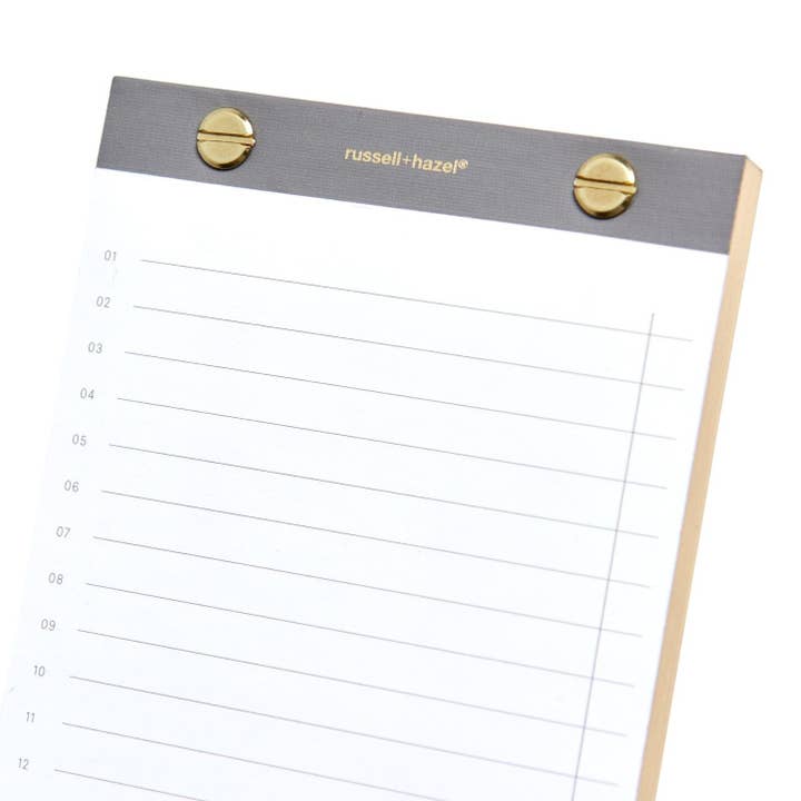 russell+hazel - Wholesale Notepad - Riveted Paper Listpad - Charcoal2