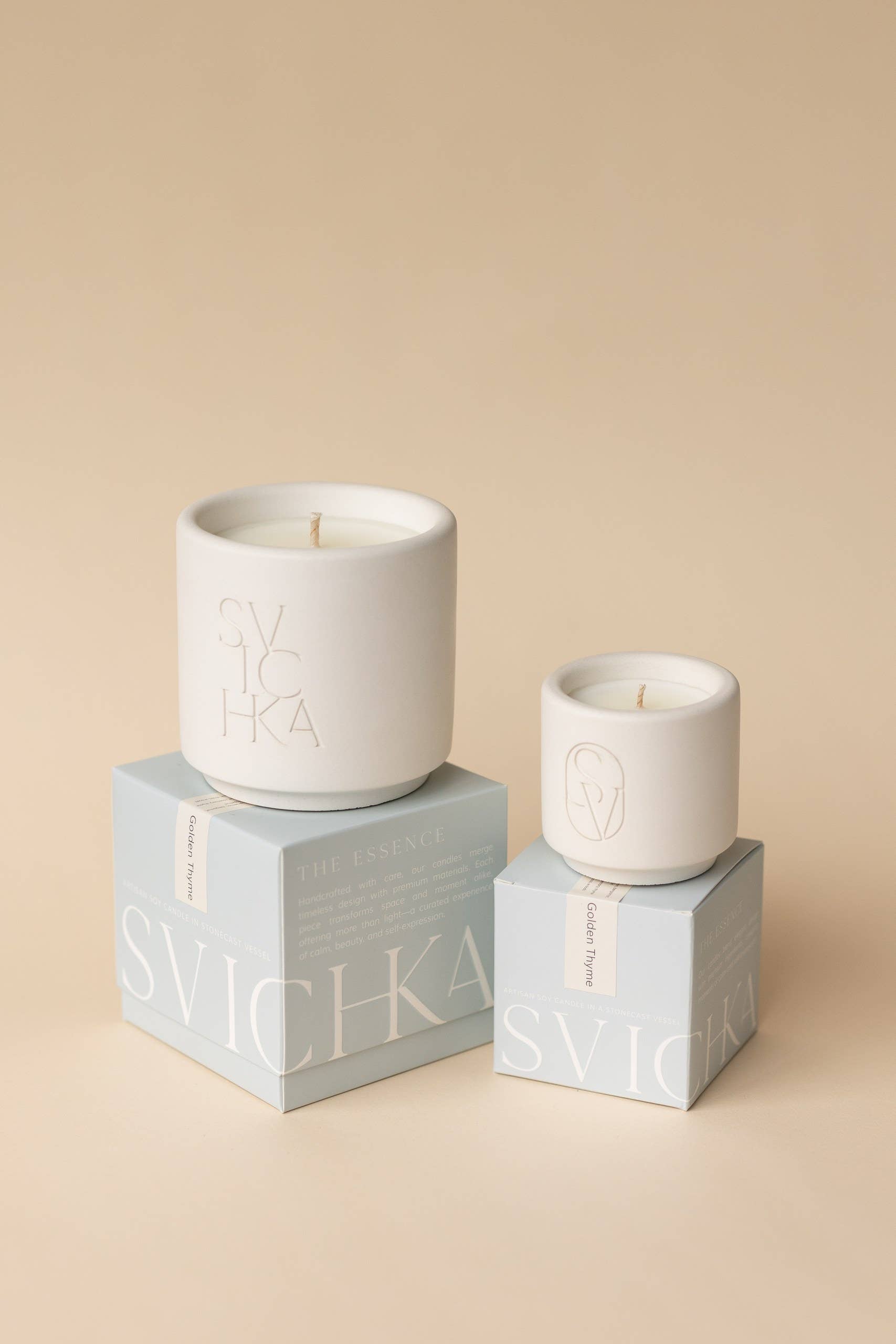 SVICHKA - Wholesale Jar/Filled Candle - Ivory White Candle in Artisan Concrete Jar — Golden Thyme3