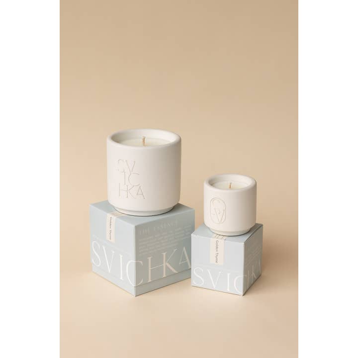 SVICHKA - Wholesale Jar/Filled Candle - Ivory White Candle in Artisan Concrete Jar — Golden Thyme3