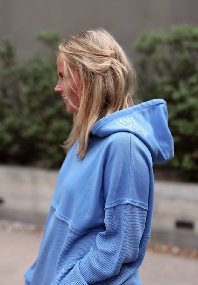 Jadelynn Brooke - Wholesale Hoodie - Women's - Hidden Message Waffle Hoodie-More Kindness (Cobalt Blue)1