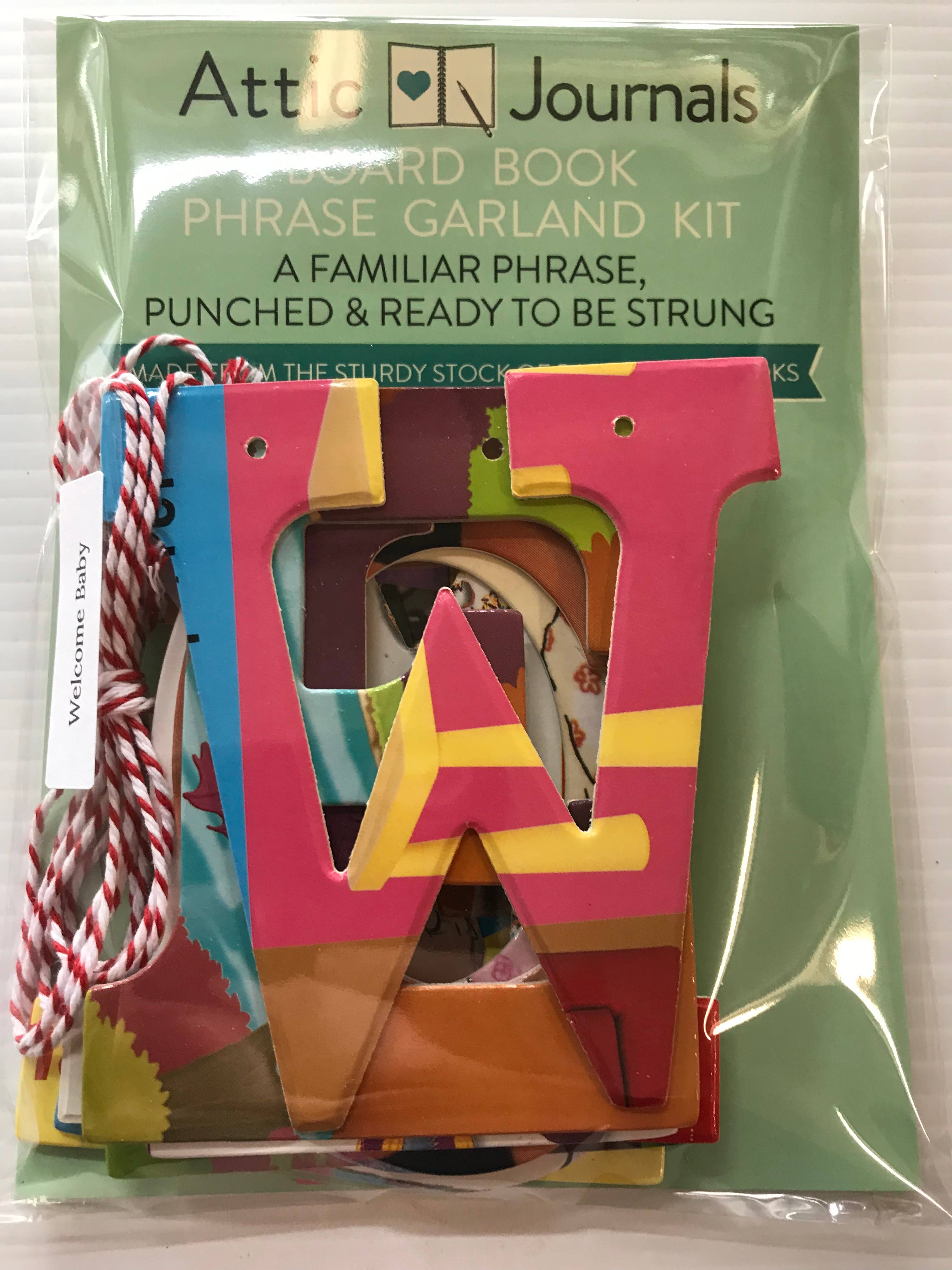 Attic Journals - Vendita all'ingrosso Bandierine/Ghirlande - Ghirlande di Frasi - BENVENUTO BEBÈ3