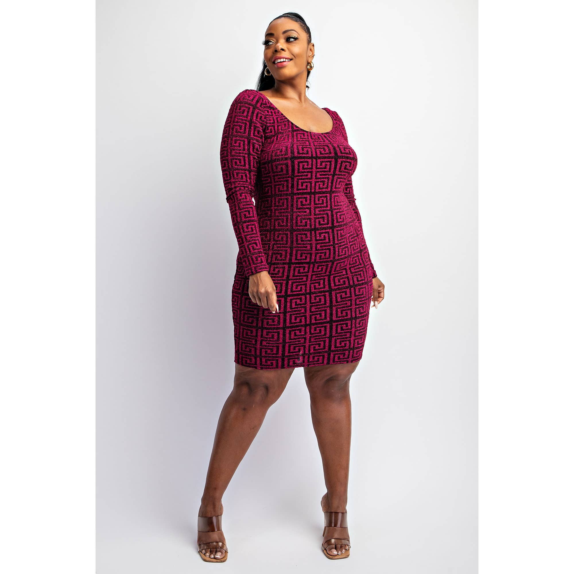 The Curve LA – Engroshandel Kjole - Dame – PLUS STØRRELSE SCOOP HALS KORT KJOLE7