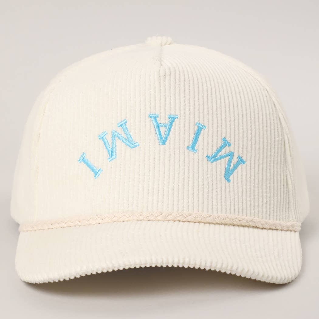 CORDUROY 3003 Cappello Ricamato in Velluto a Coste Personalizzato - La Tua Città e Stato in vendita all'ingrosso su Faire13