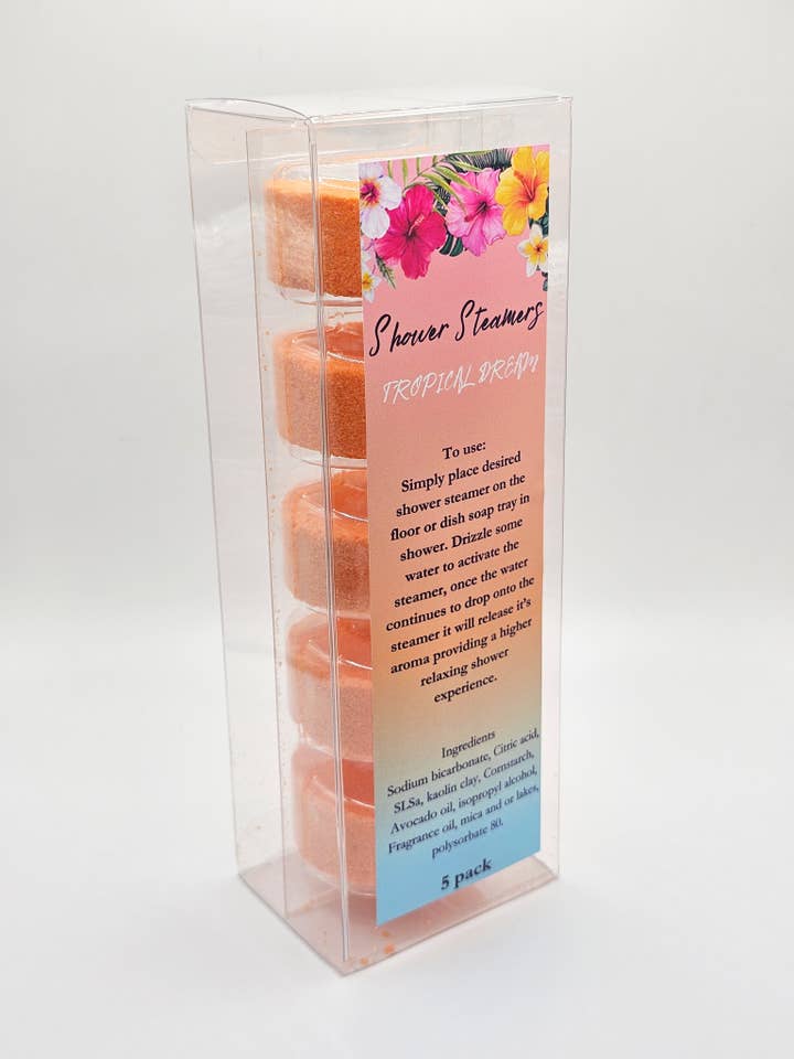 Tropical Dreams shower steamers for wholesale by Catching Beauty