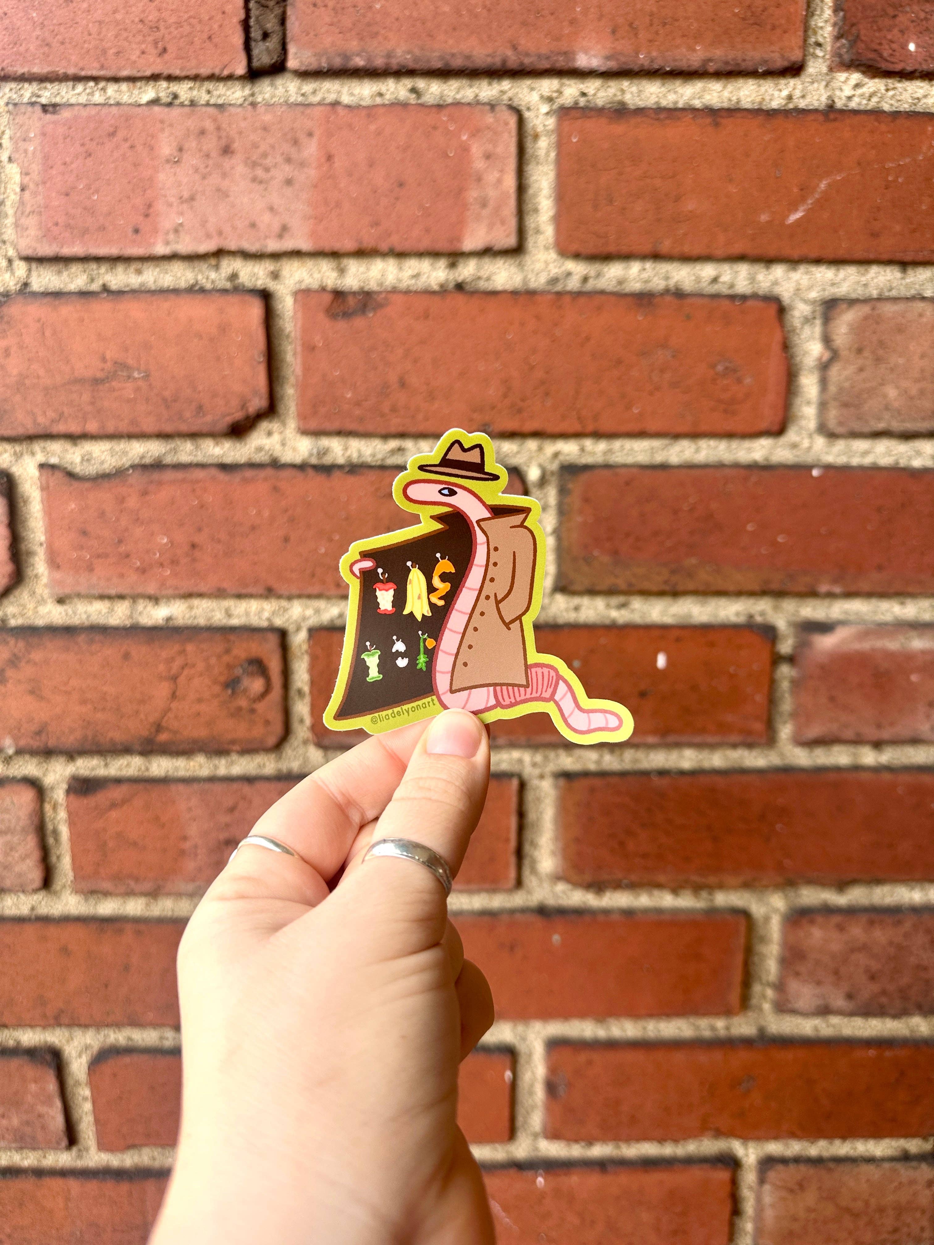 liadelyonart - Wholesale Sticker - Shady Worm Vinyl Sticker, 3x3 in.9