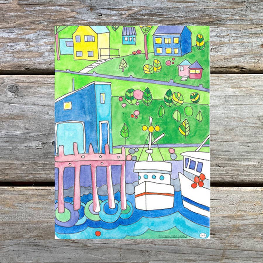 Natasha Zahn Studio – wholesale Vardagliga hälsningskort – Skiva av Kodiak 5 x 7 konstkort0