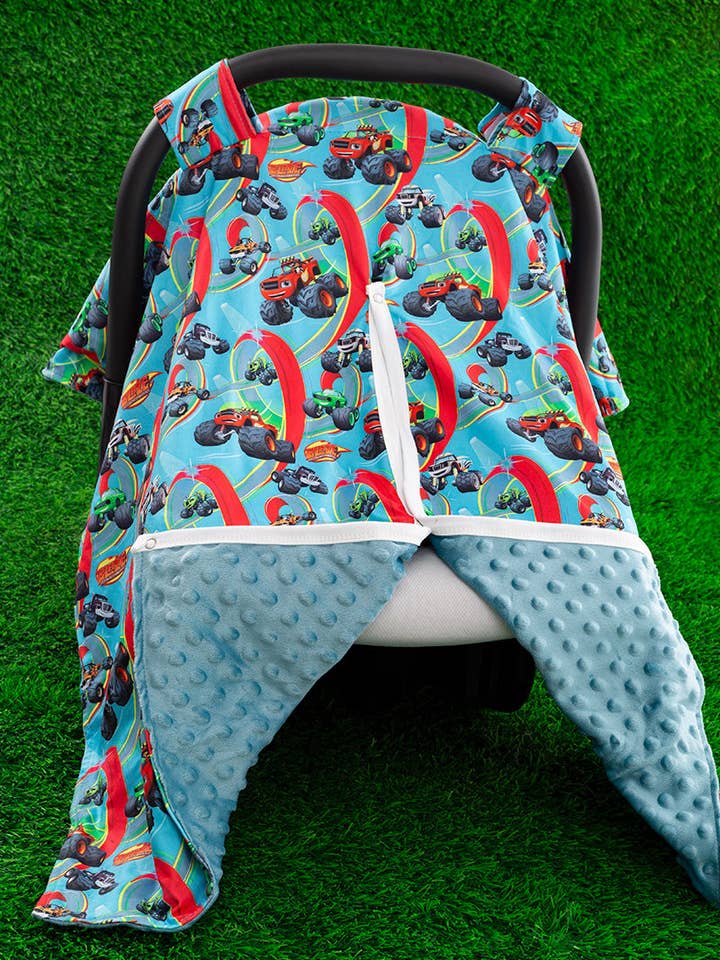 Monster truck printed car seat cover. ZYTB65153001 M for wholesale by Kids Charm Online
