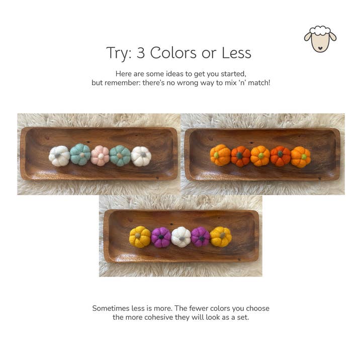 Sheep Farm Felt - Vente Décorations de table - Felt Pumpkins | Mélangez et associez votre potiron9