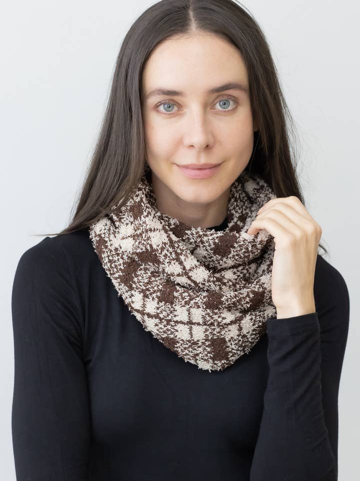 Soft Plaid Infinity Scarf for wholesale by Accessorize Me