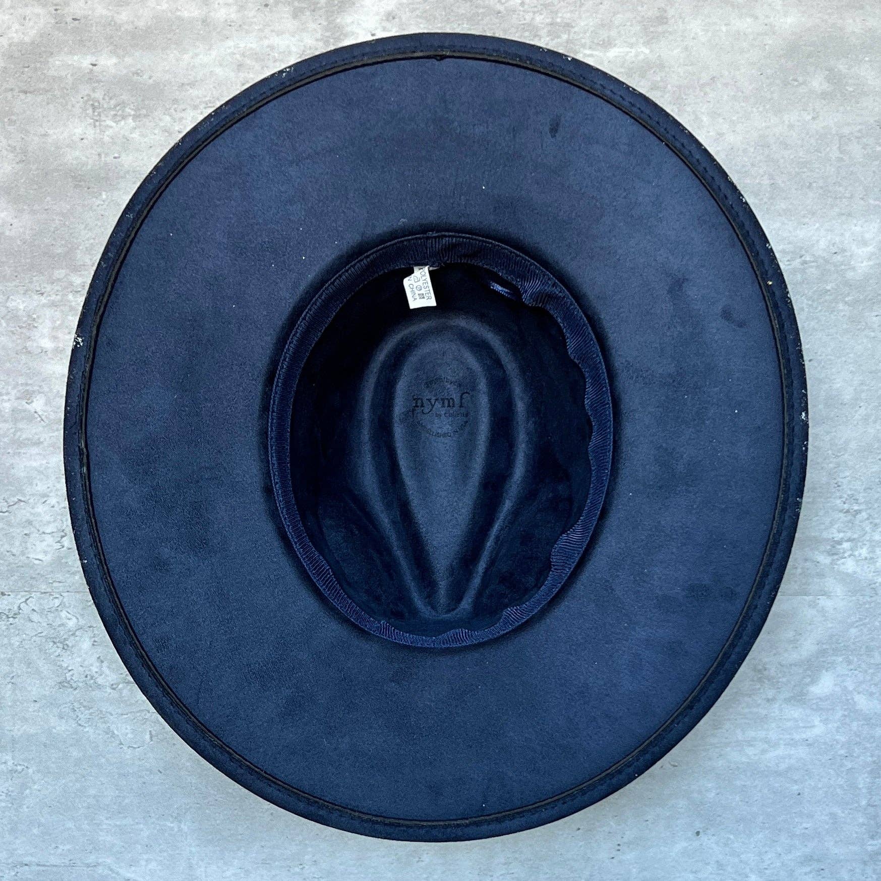 Nymf by Collette - Wholesale Fedora - Women's - White Marbled Wide Brim Suede Rancher Hat3