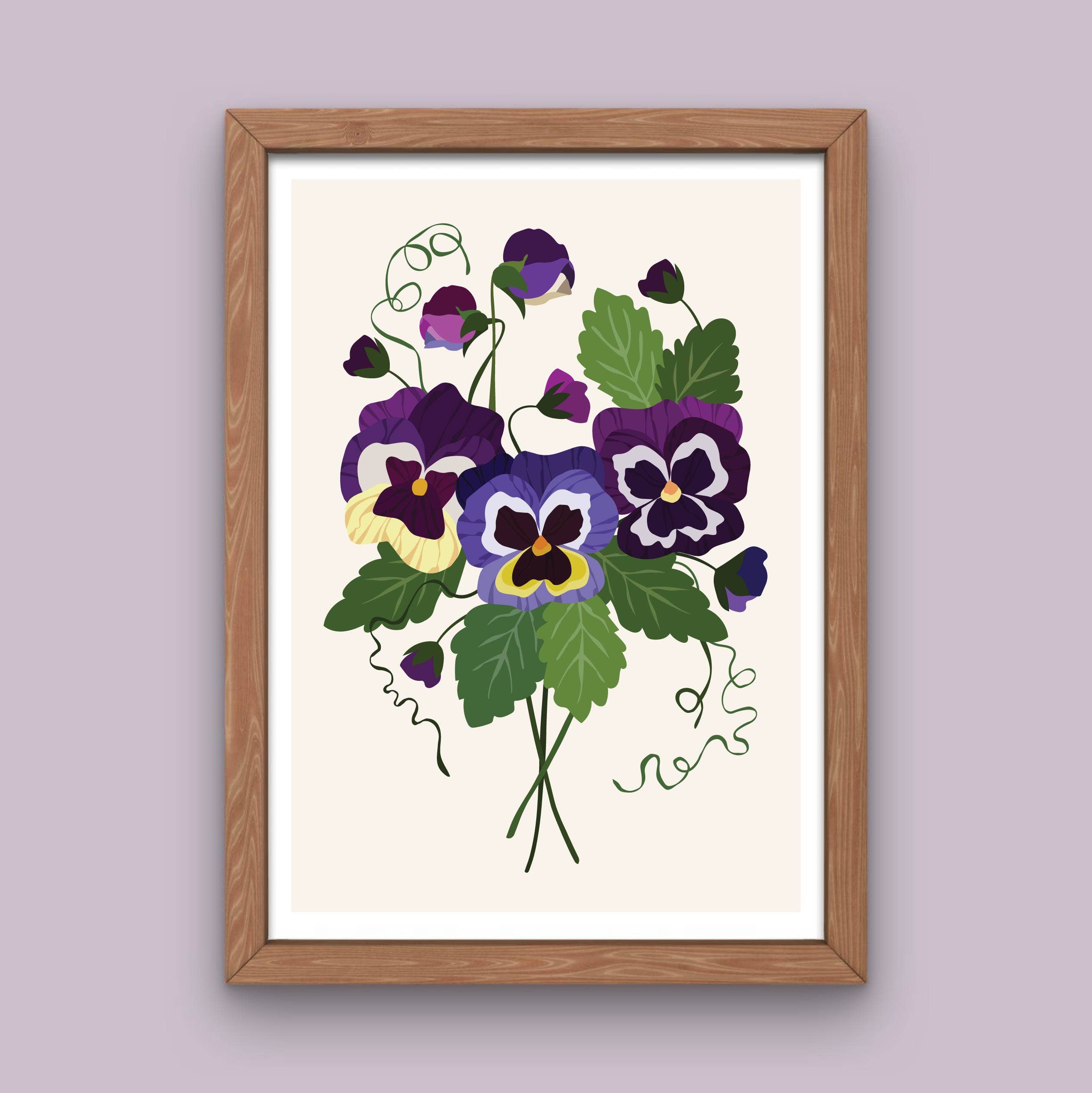 Joanne de Pace Design Studio - Wholesale Art Print - 'Pansy' Flower Art Print2