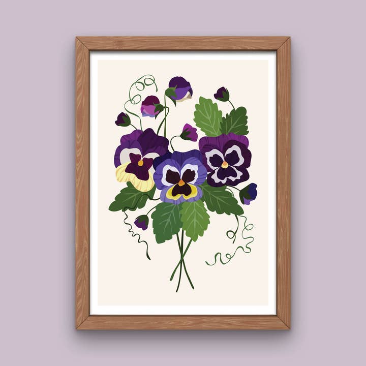 Joanne de Pace Design Studio - Wholesale Art Print - 'Pansy' Flower Art Print2