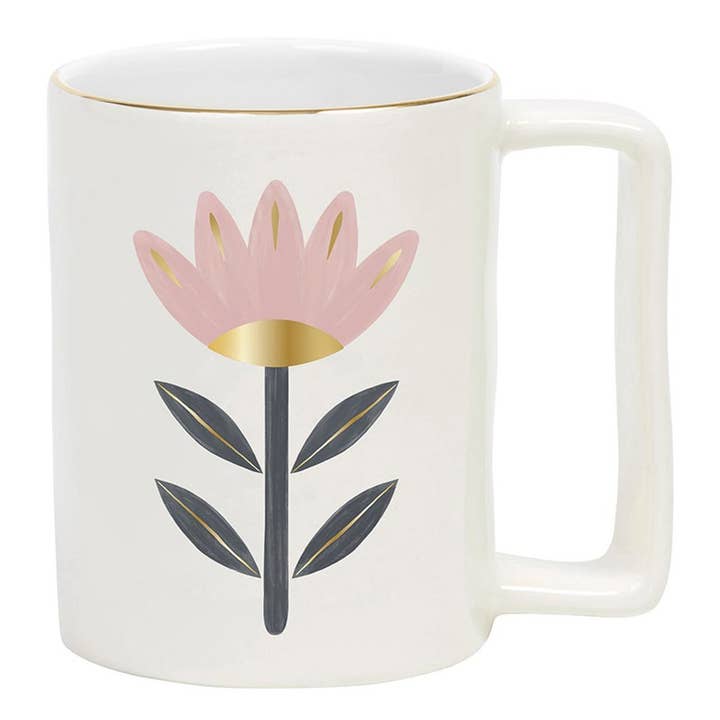 Gold Foil Organic Mug - Flower for wholesale by Santa Barbara Design Studio by Creative Brands