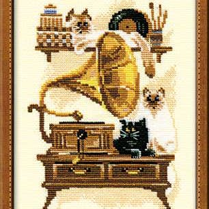 RIOLIS - Wholesale Embroidery/Cross Stitch Supplies - Cross Stitch Kit From Riolis 859 Cat With Gramophone