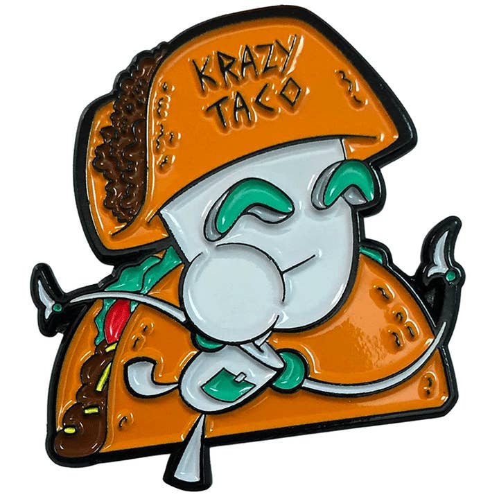Krazy Taco Hat-Wearing Gir - Invader Zim Enamel Pin for wholesale by Zen Monkey Studios