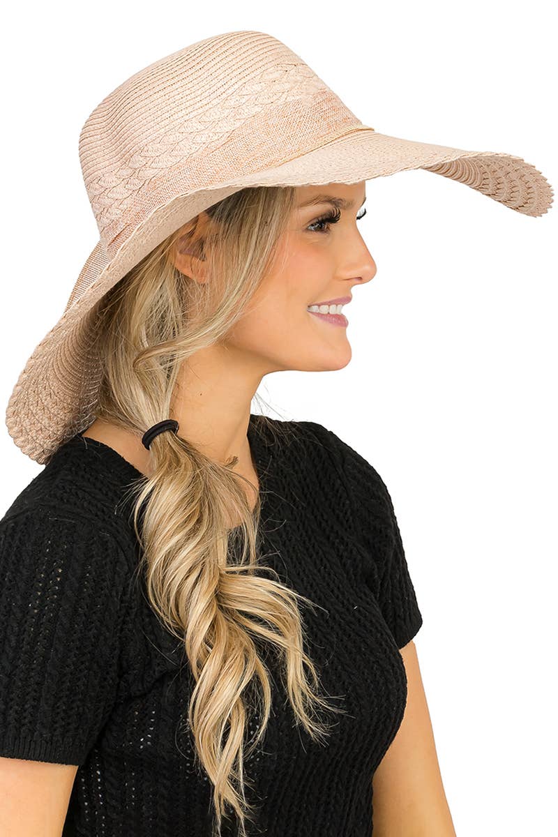 Cap Zone – Engroshandel Stråhat – til kvinder – Kammusling Hem Jute Chiffon bue papir halm Floppy solhat18