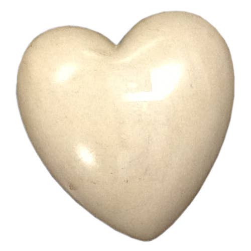 One World Projects - Wholesale Decorative Tabletop Object - White Soapstone Heart1